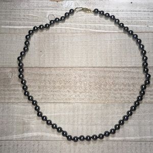 Charcoal Black Beaded Necklace